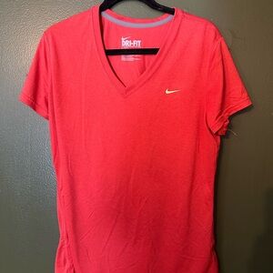 Nike Women's V-Neck Red Tee